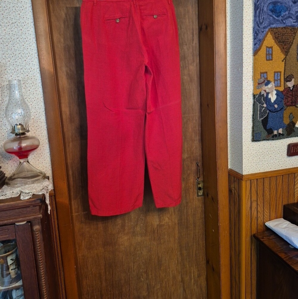 Burnt Orange Women’s Wide-Leg Pants, Linen, J Jill, Size 12 - Picture 4 of 7
